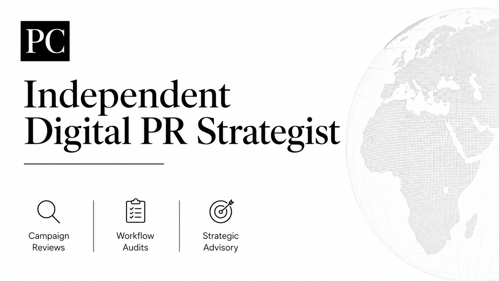 Peter Coutanche Independent Digital PR Strategist visual identity
